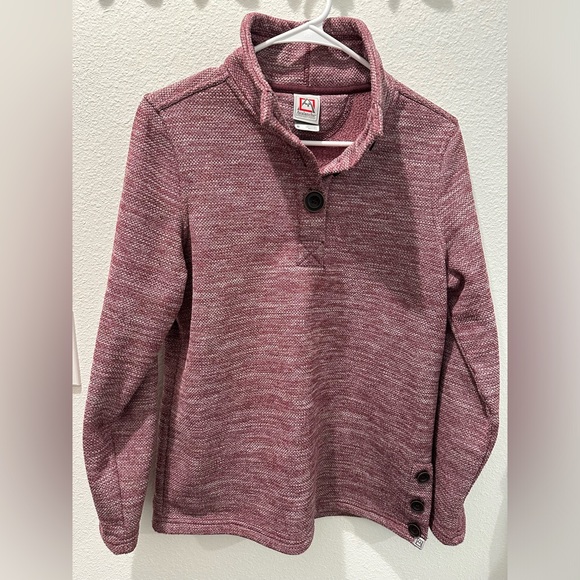 Avalanche 1/4 Button Heatherd Maroon Pull Over Fleece M - Picture 1 of 4